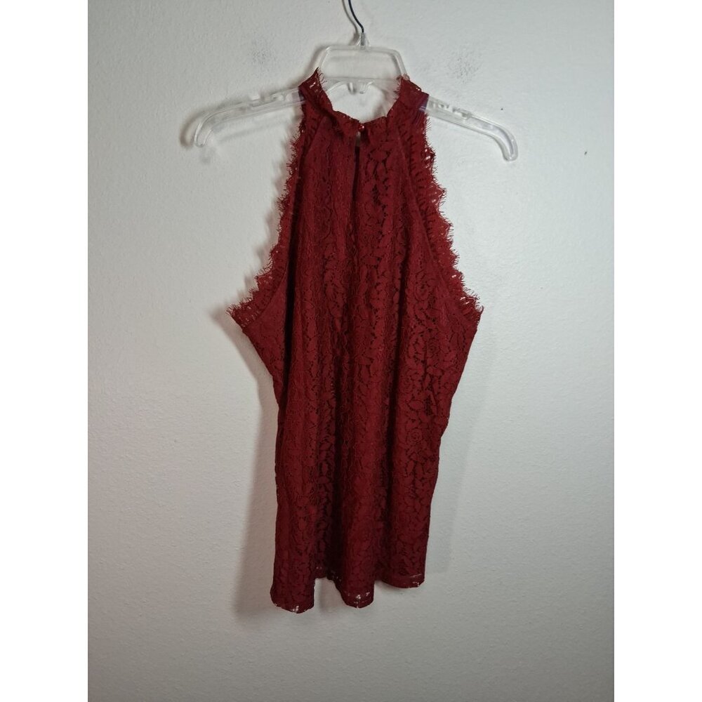 NWOT Lace Blouse Sleeveless Boho Party Business Casual Red Size 2XL - Picture 2 of 4